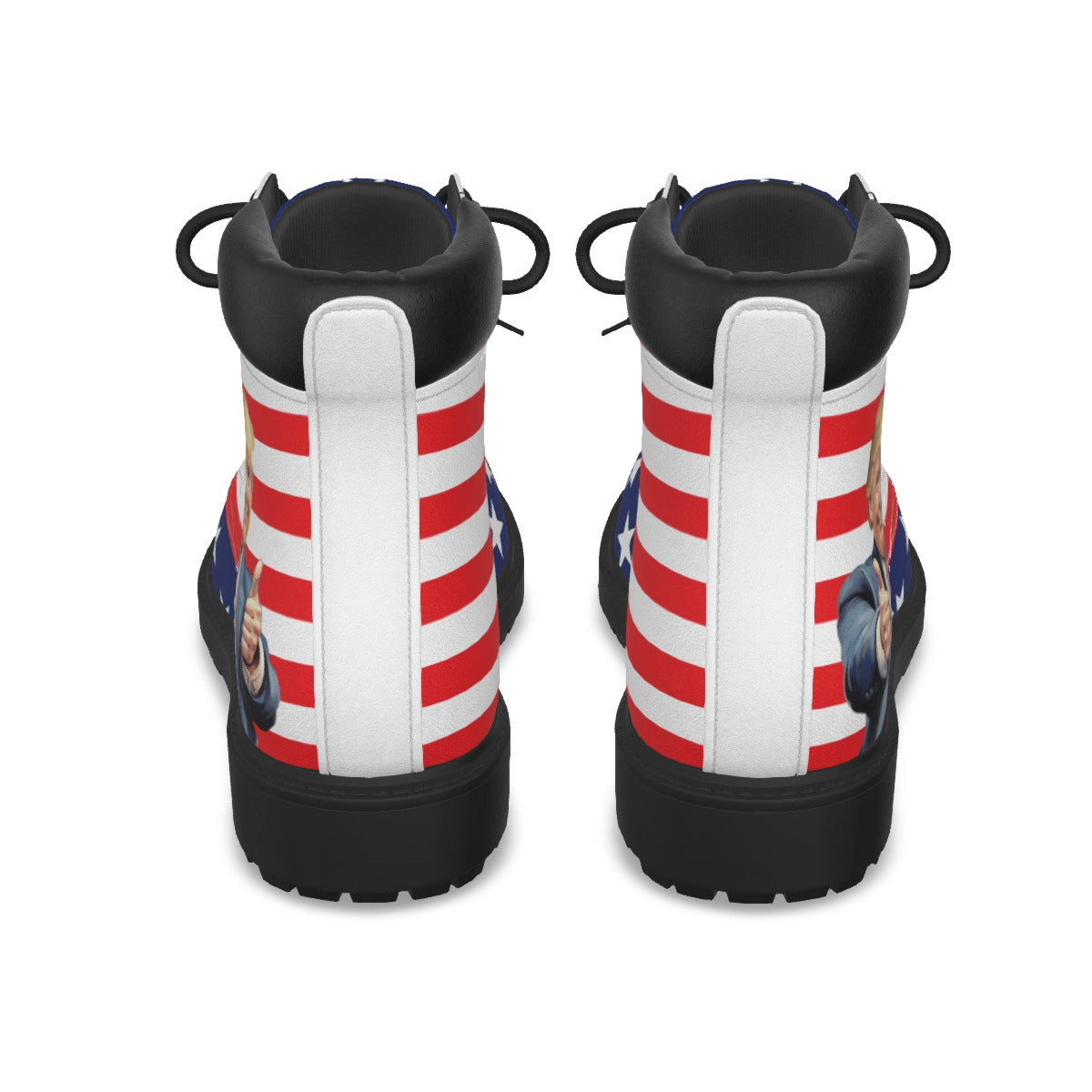 USA/America Flag Inspired Trump Thumbs Up Men’s Padded-Collar Lace-Up Utility Boots