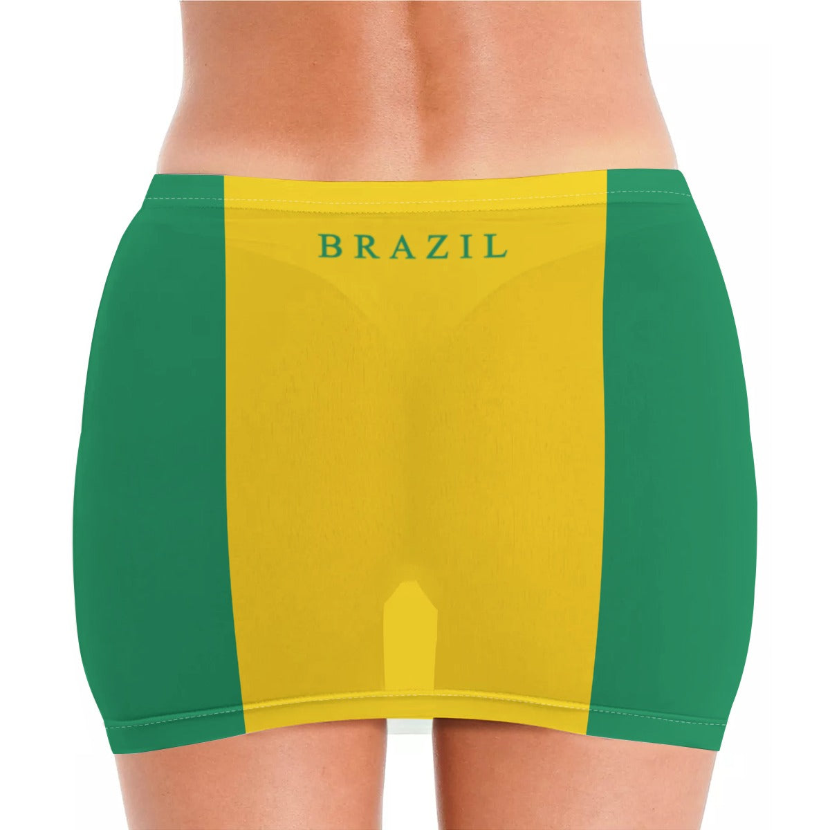 Brazil Flag Inspired Women’s See Through Sheer Mesh Bodycon Skirt