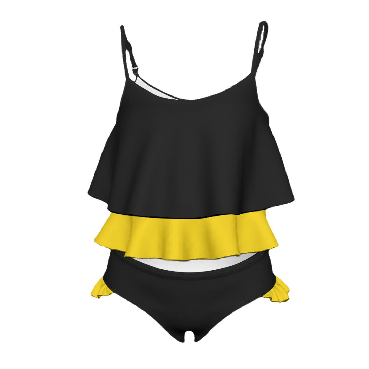 Thin Gold Line Flag Inspired Girl's Swimsuit