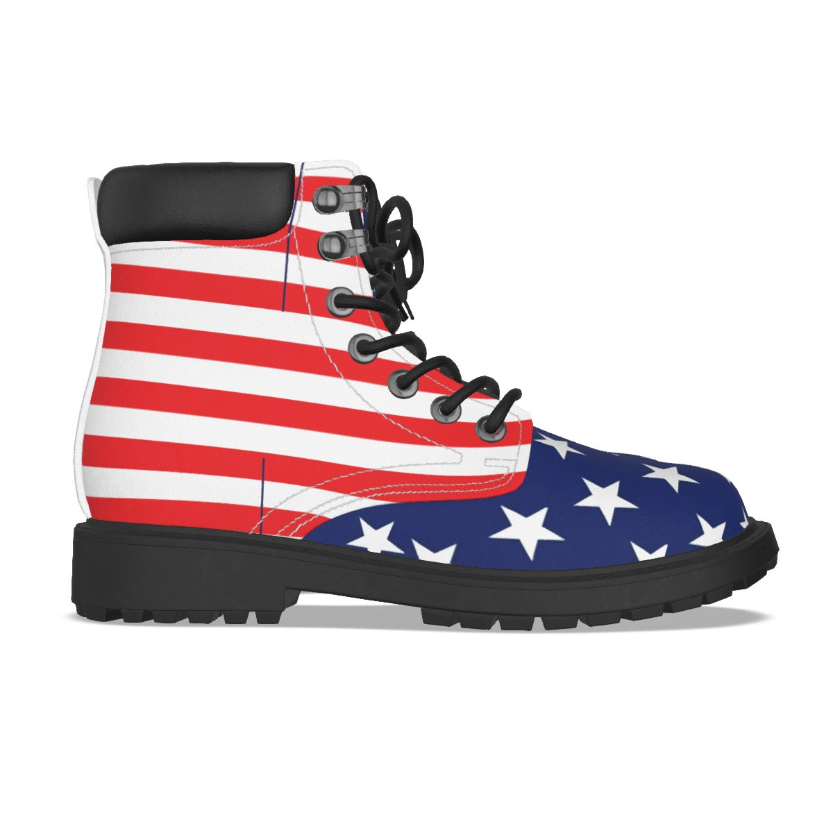 USA/American Flag Inspired Padded Collar Utility Boots