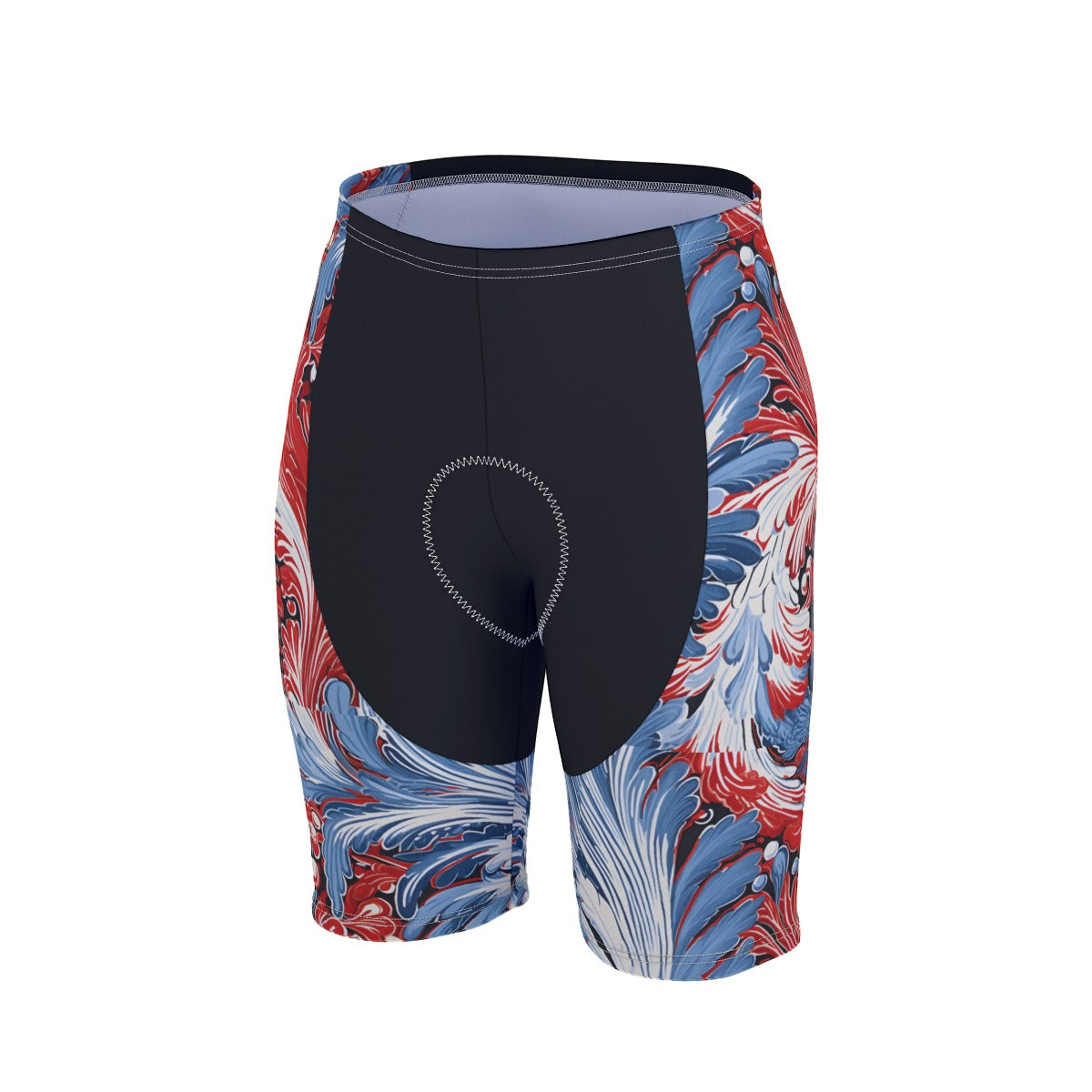 USA/American Flag Inspired Paisley/Feather Pattern Men’s Cycling Shorts