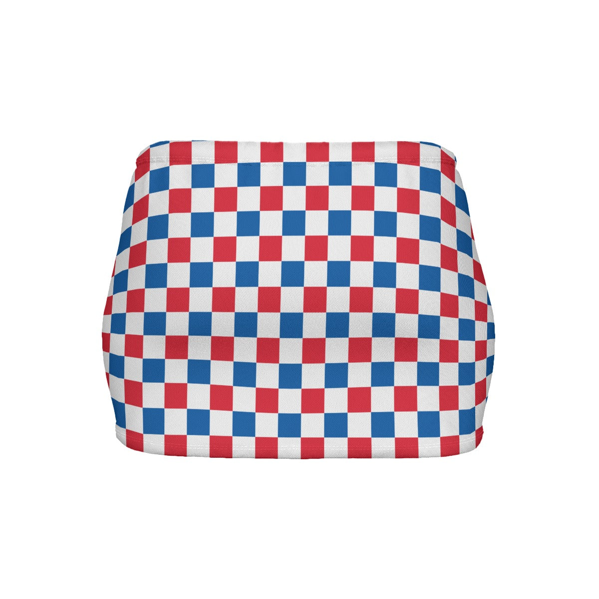 USA/American Flag Inspired Checkered Pattern Women’s Slinky Micro Mini Skirt