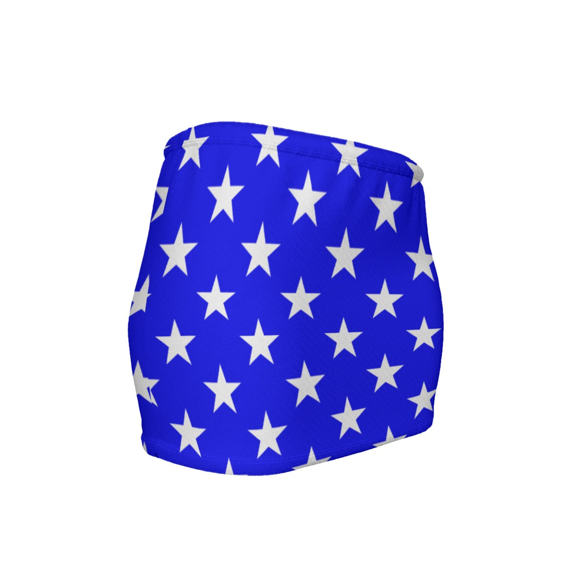 USA/American Flag Inspired Bright Blue with Stars Women’s Slinky Micro Mini Skirt