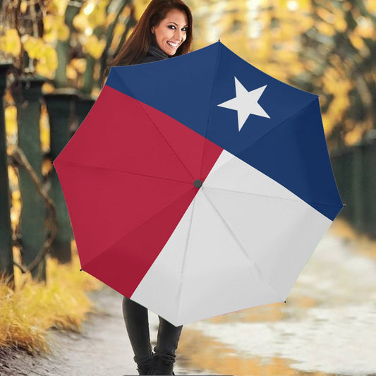 Texas State Flag Auto Open & Close Travel Umbrella