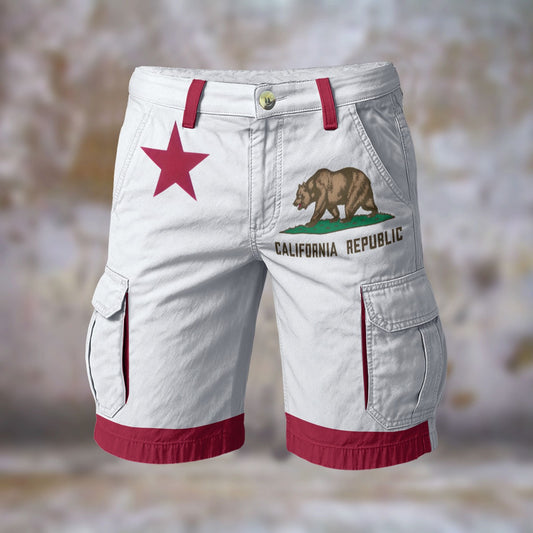 California Flag Inspired Men’s Cargo Shorts
