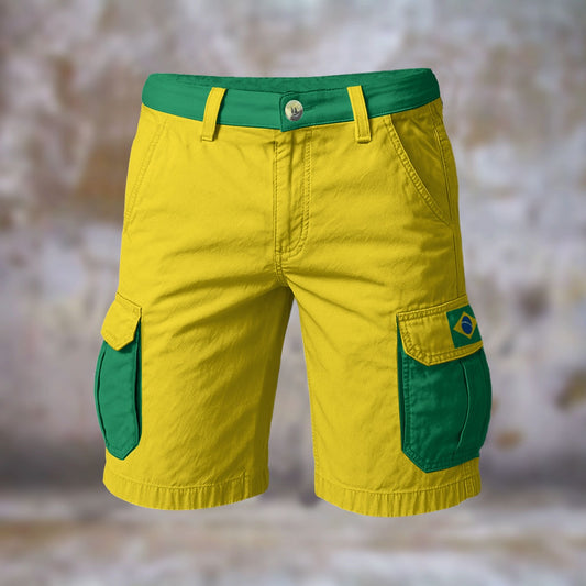 Brazil Flag Inspired Men’s Cargo Shorts