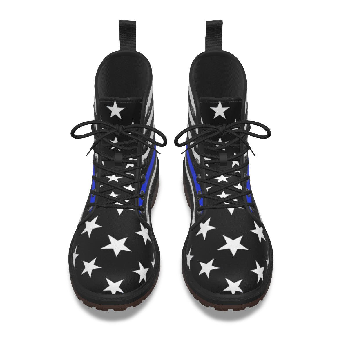 Thin Blue Line Flag Inspired Women's Derby Laced Boots