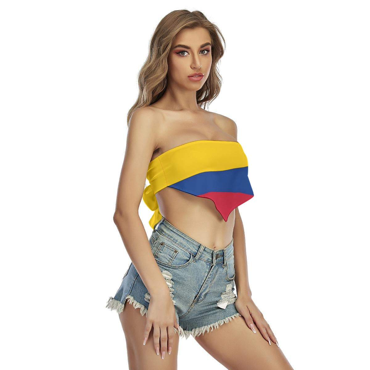 Colombia Flag Inspired Women’s Triangle Tube Top