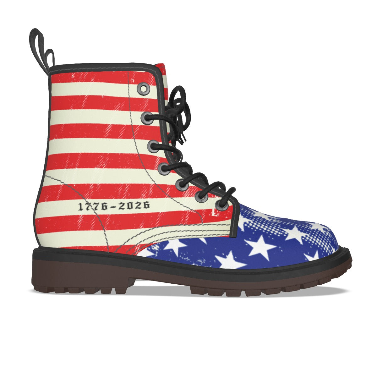 American 250th Anniversary 17767-2026 USA Flag Inspired Women's Derby Laced Boots