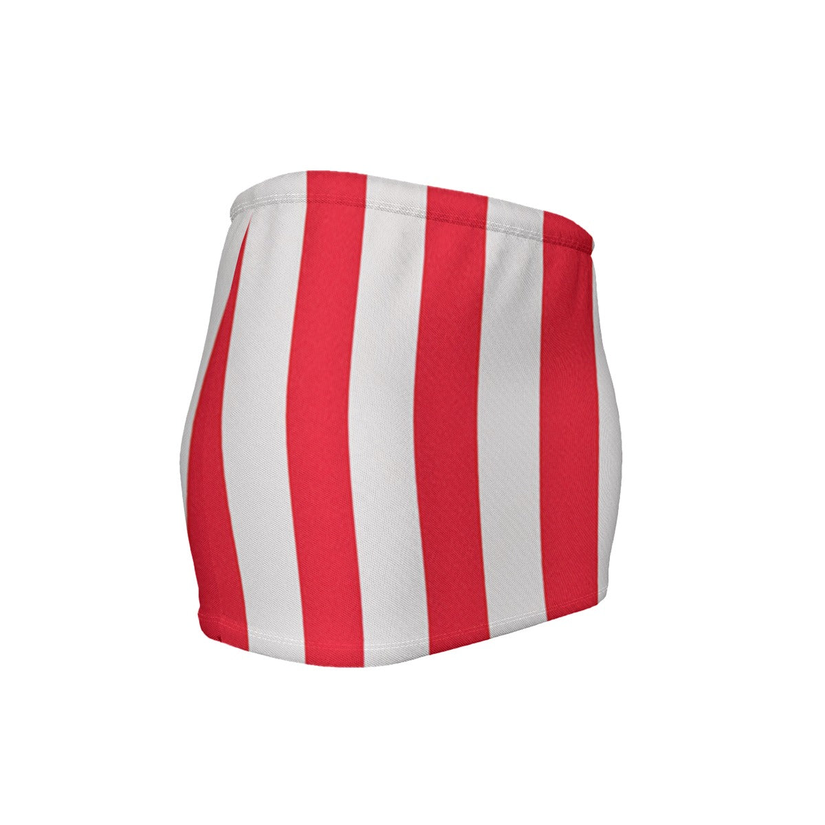 USA/American Flag Inspired Red & White Stripes Pattern Women’s Slinky Micro Mini Skirt
