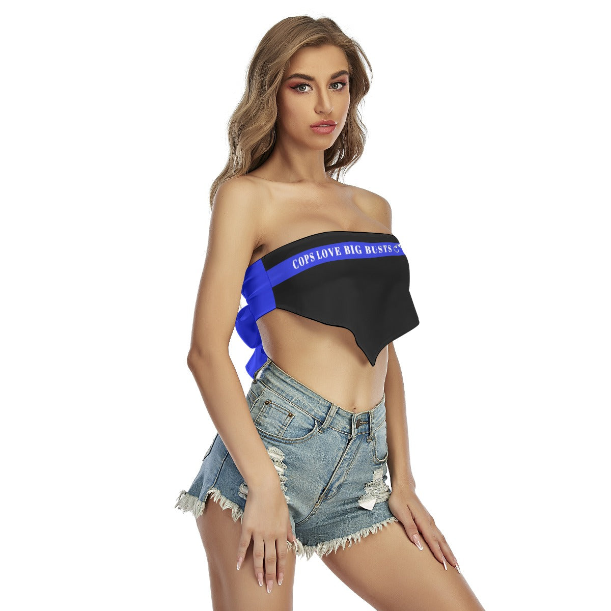 Thin Blue Line Flag Inspired ("Big Busts") Women’s Triangle Tube Top