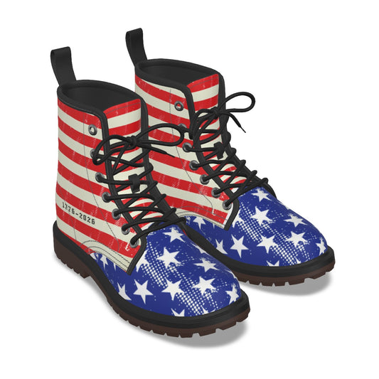 American 250th Anniversary 17767-2026 USA Flag Inspired Women's Derby Laced Boots