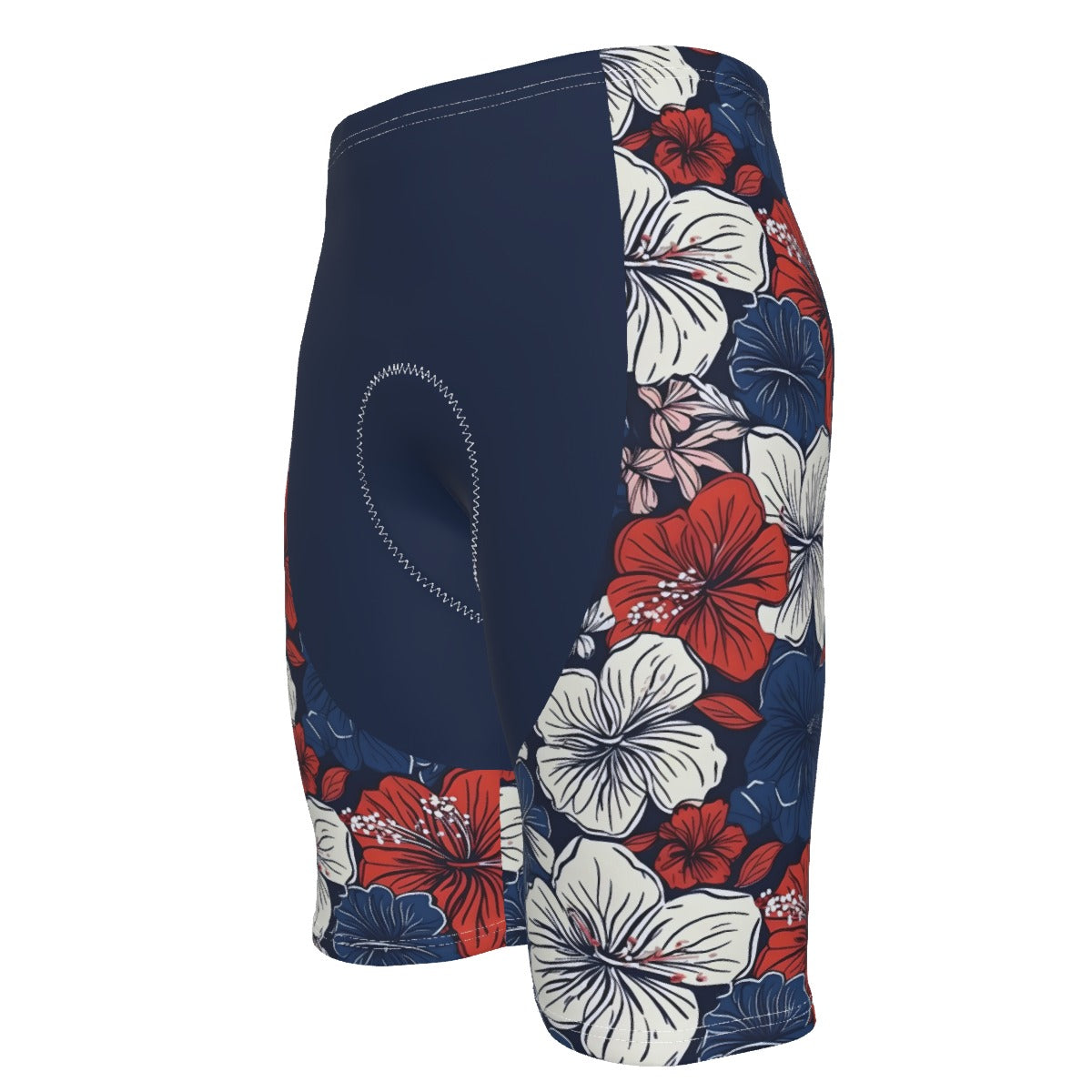 USA/American Flag Inspired Hawaiian Floral Pattern Men’s Cycling Shorts
