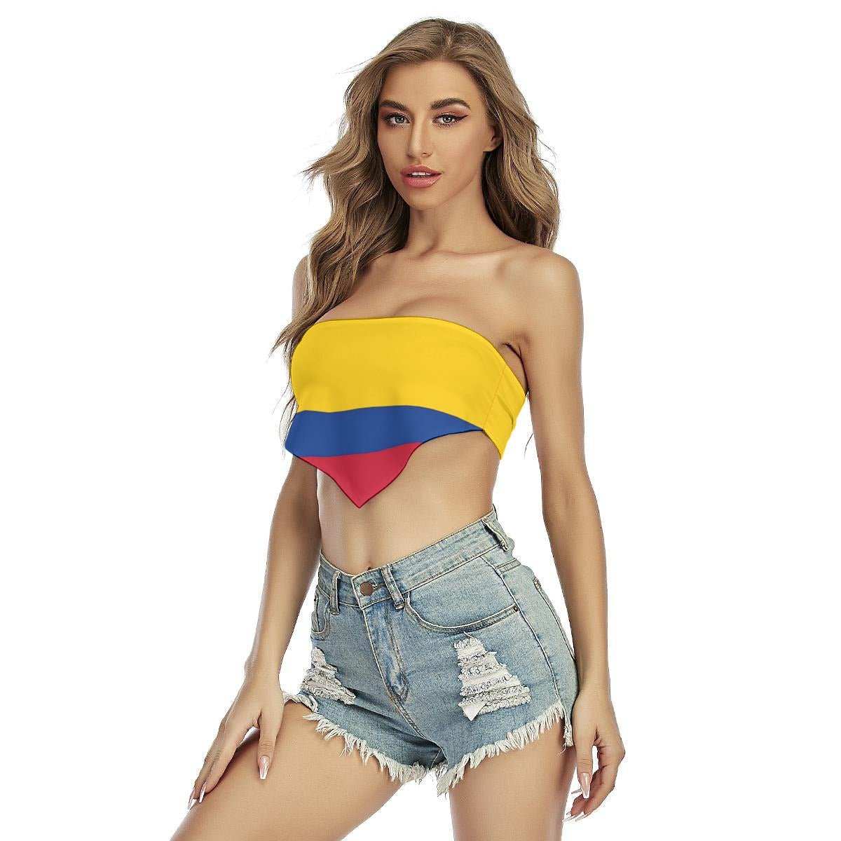 Colombia Flag Inspired Women’s Triangle Tube Top