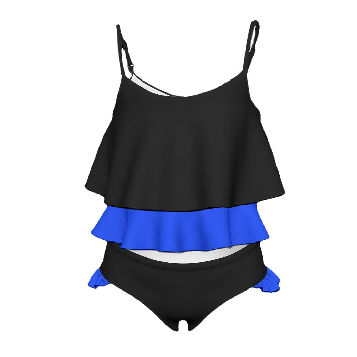 Thin Blue Line Flag Inspired Girl's Swimsuit