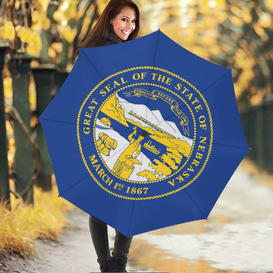 Nebraska State Flag Auto Open & Close Travel Umbrella