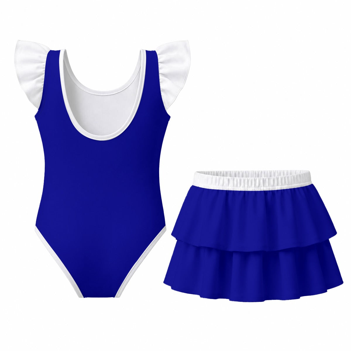 Australia Flag Inspired Ruffle Layered Girls Swim Set