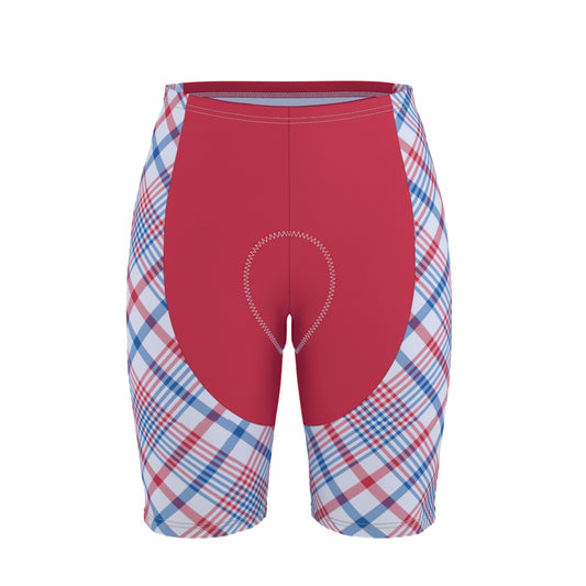 USA/American Flag Inspired Plaid Pattern Men’s Cycling Shorts