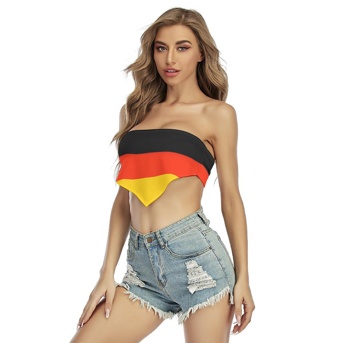 Germany Flag Inspired Women’s Triangle Tube Top