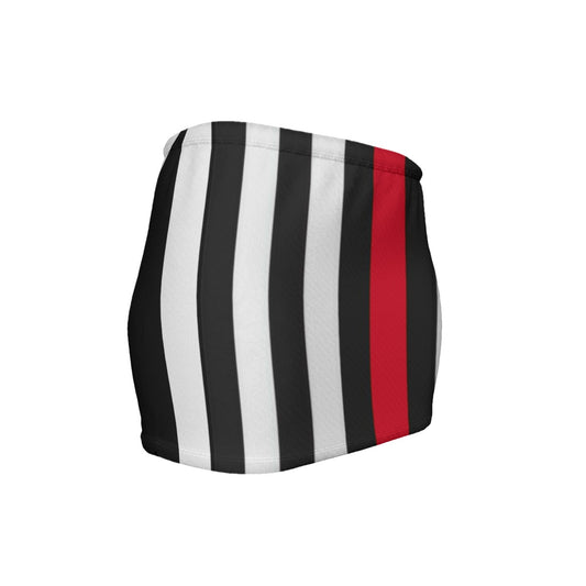 Thin Red Line Flag Inspired Women’s Slinky Micro Mini Skirt