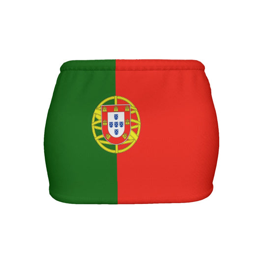 Portugal Flag Inspired Women’s Slinky Micro Mini Skirt