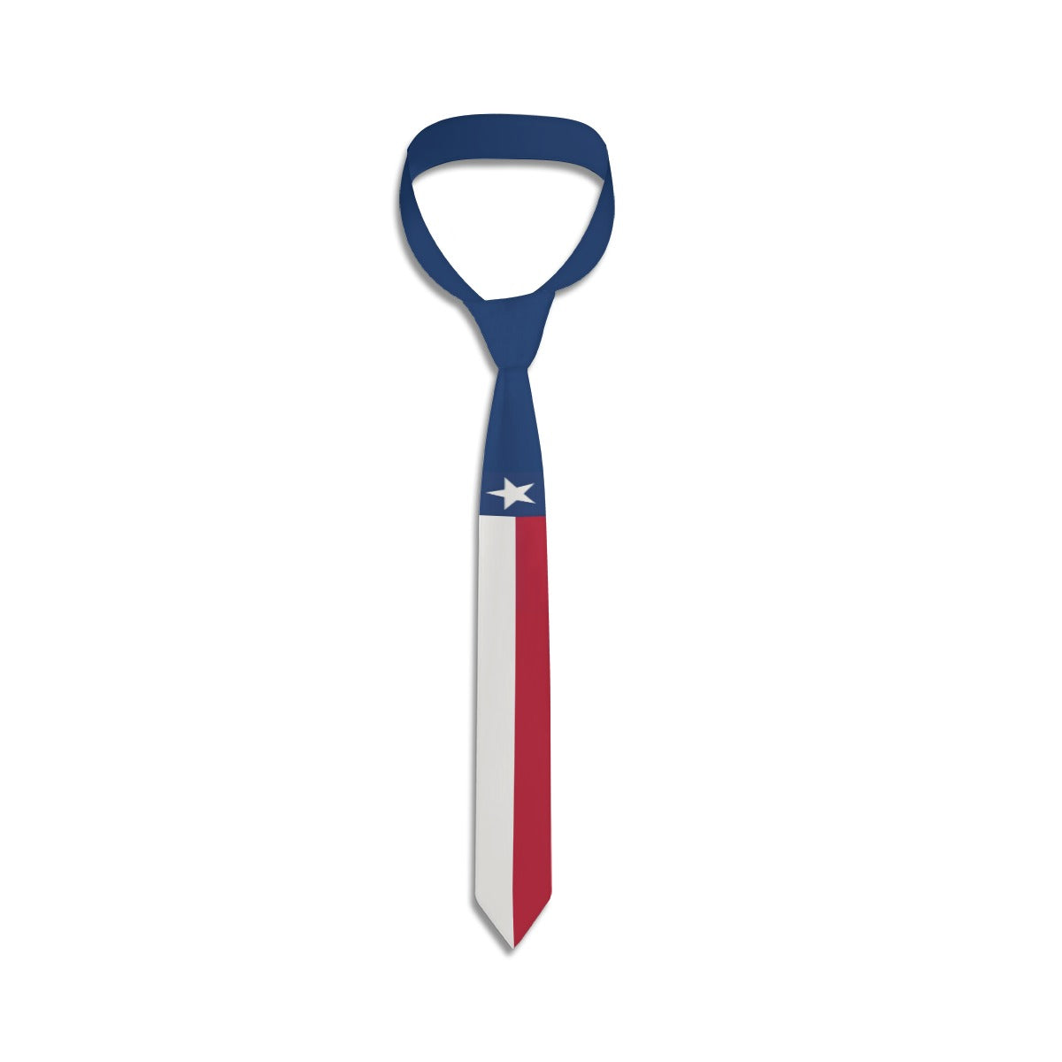 [Brand] necktie with Texan flag design: blue, white, red.