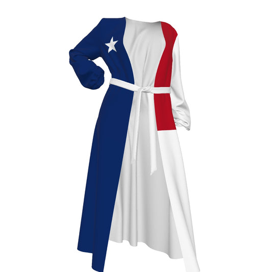 Texas Flag Inspired Women’s Lace-up Chiffon Robe