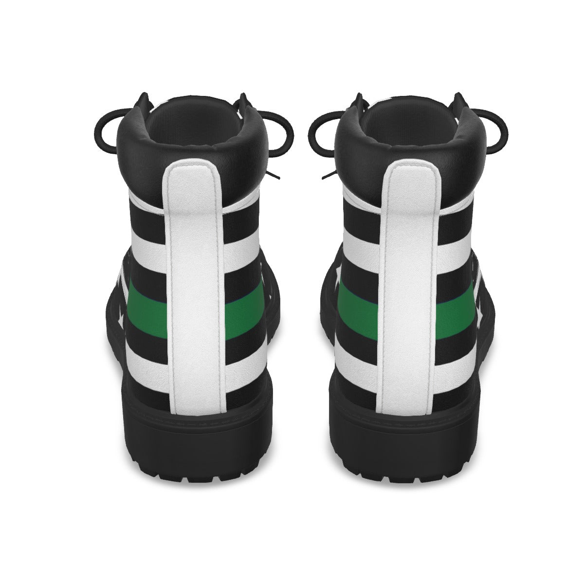 Thin Green Line Flag Inspired Men’s Padded-Collar Lace-Up Utility Boots