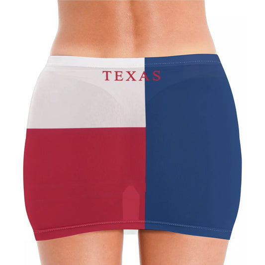 Texas Flag Inspired Women’s See Through Sheer Mesh Bodycon Skirt