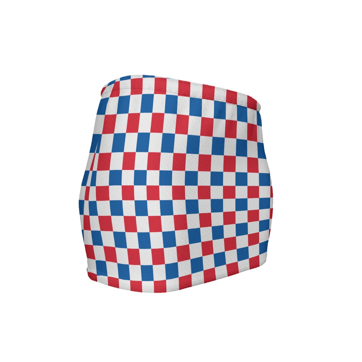 USA/American Flag Inspired Checkered Pattern Women’s Slinky Micro Mini Skirt