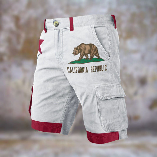 California Flag Inspired Men’s Cargo Shorts