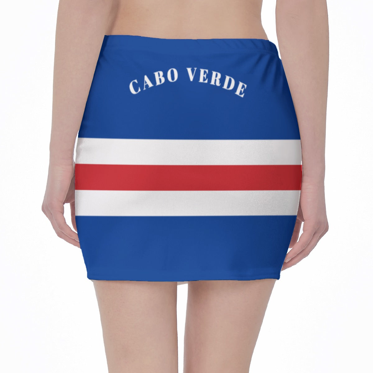 Cape Verde Flag Inspired (Cabo Verde) See Through Sheer Mesh Bodycon Skirt