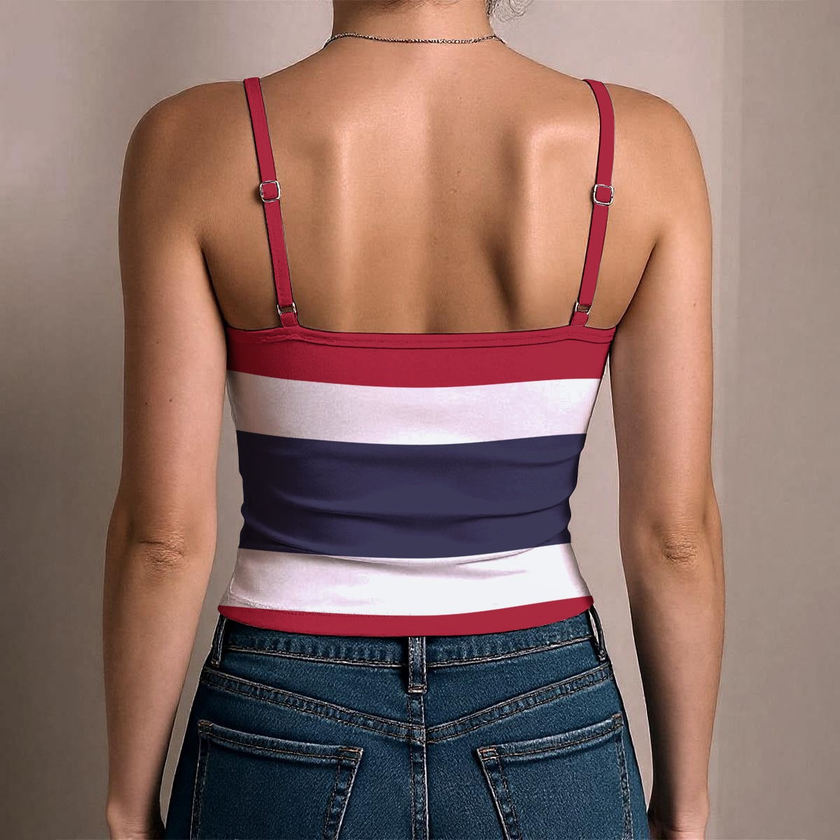 Thailand Flag Inspired Women's Spaghetti Strap Tank Top