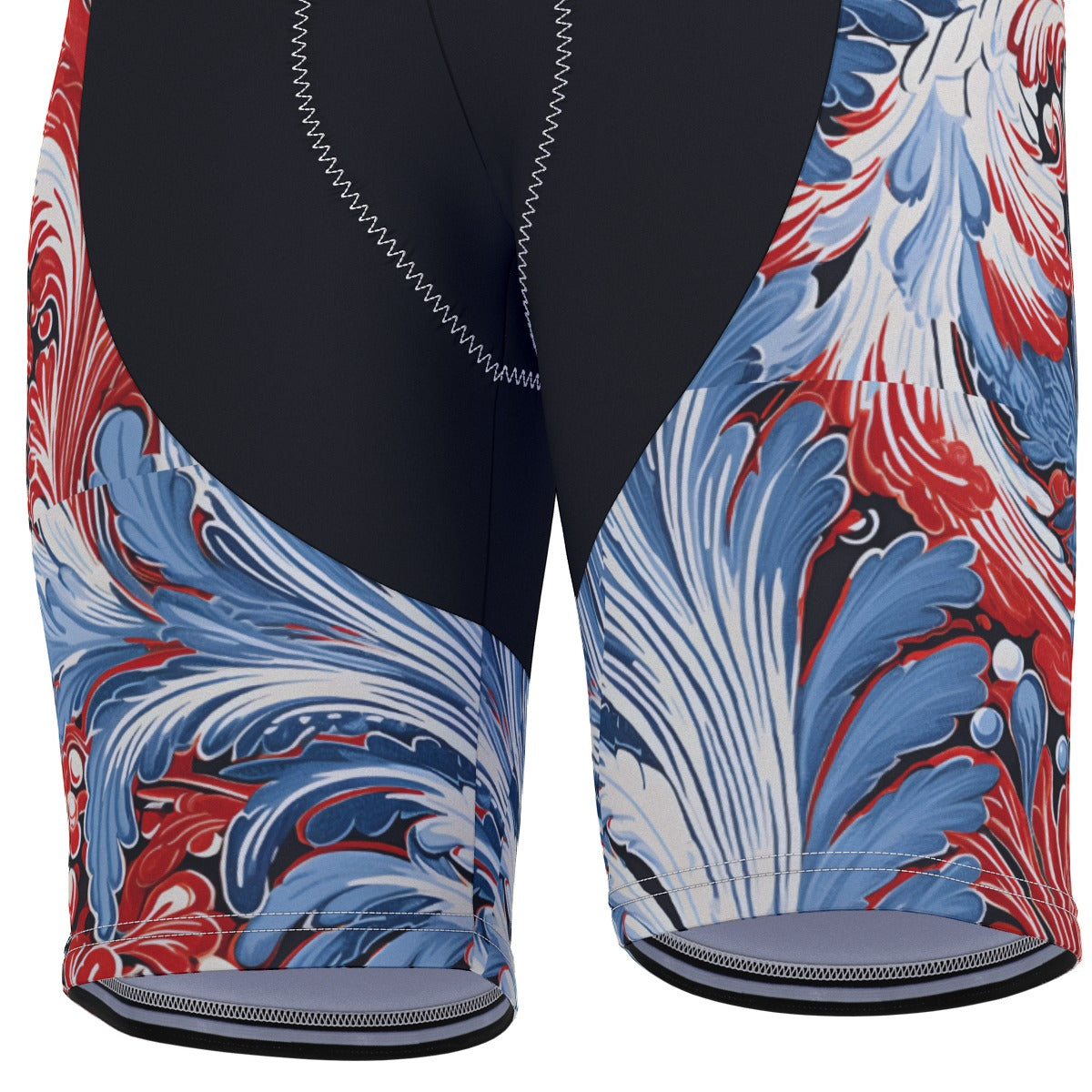 USA/American Flag Inspired Paisley/Feather Pattern Men’s Cycling Shorts