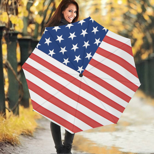 USA/American Flag Auto Open & Close Travel Umbrella