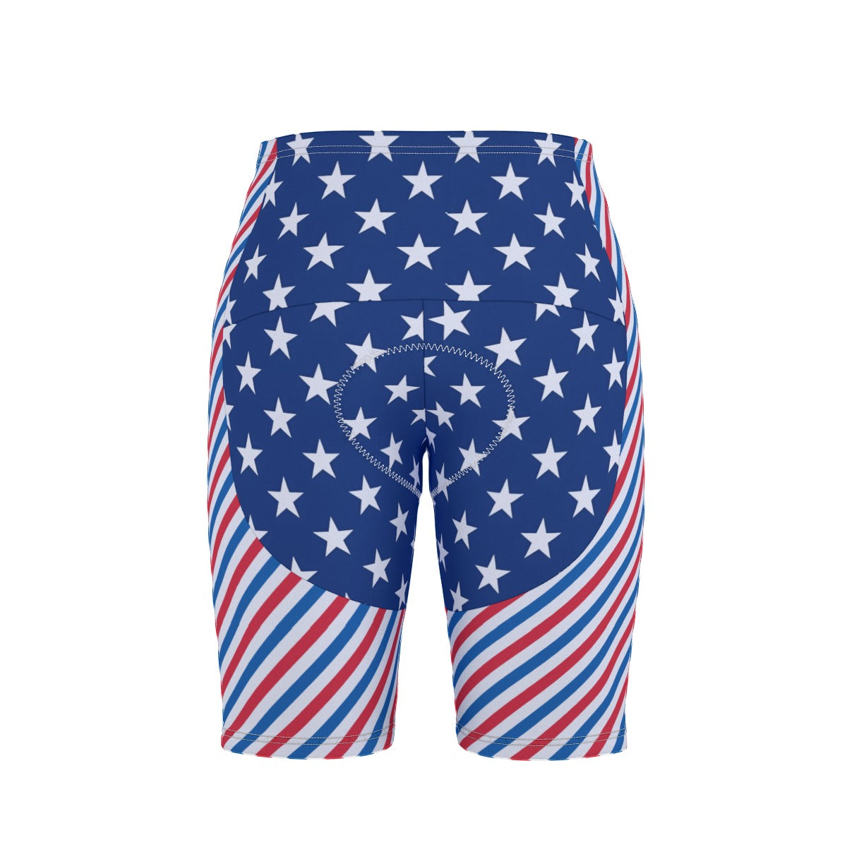 USA/American Flag Inspired Stripes and Stars Pattern Men’s Cycling Shorts