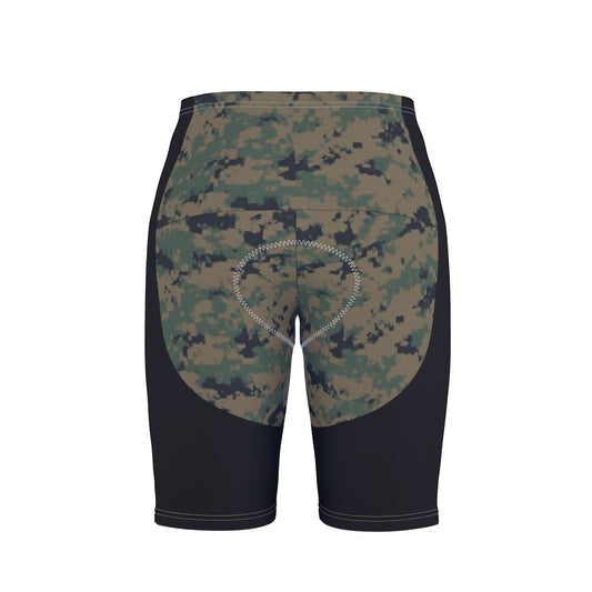 Thin Green Line Flag Inspired Eagle on Digital Camo Men’s Cycling Shorts