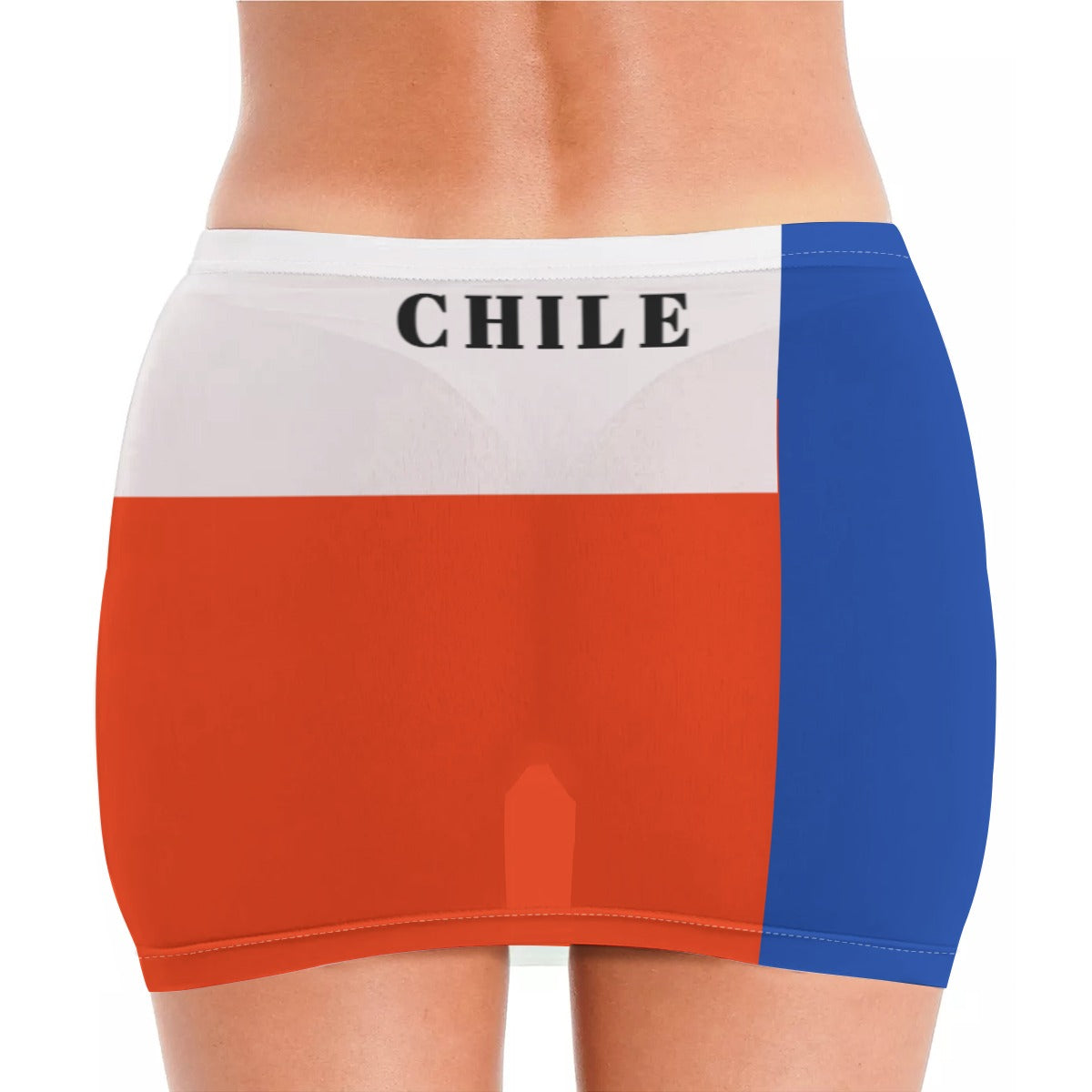 Chile Flag Inspired Women’s See Through Sheer Mesh Bodycon Skirt