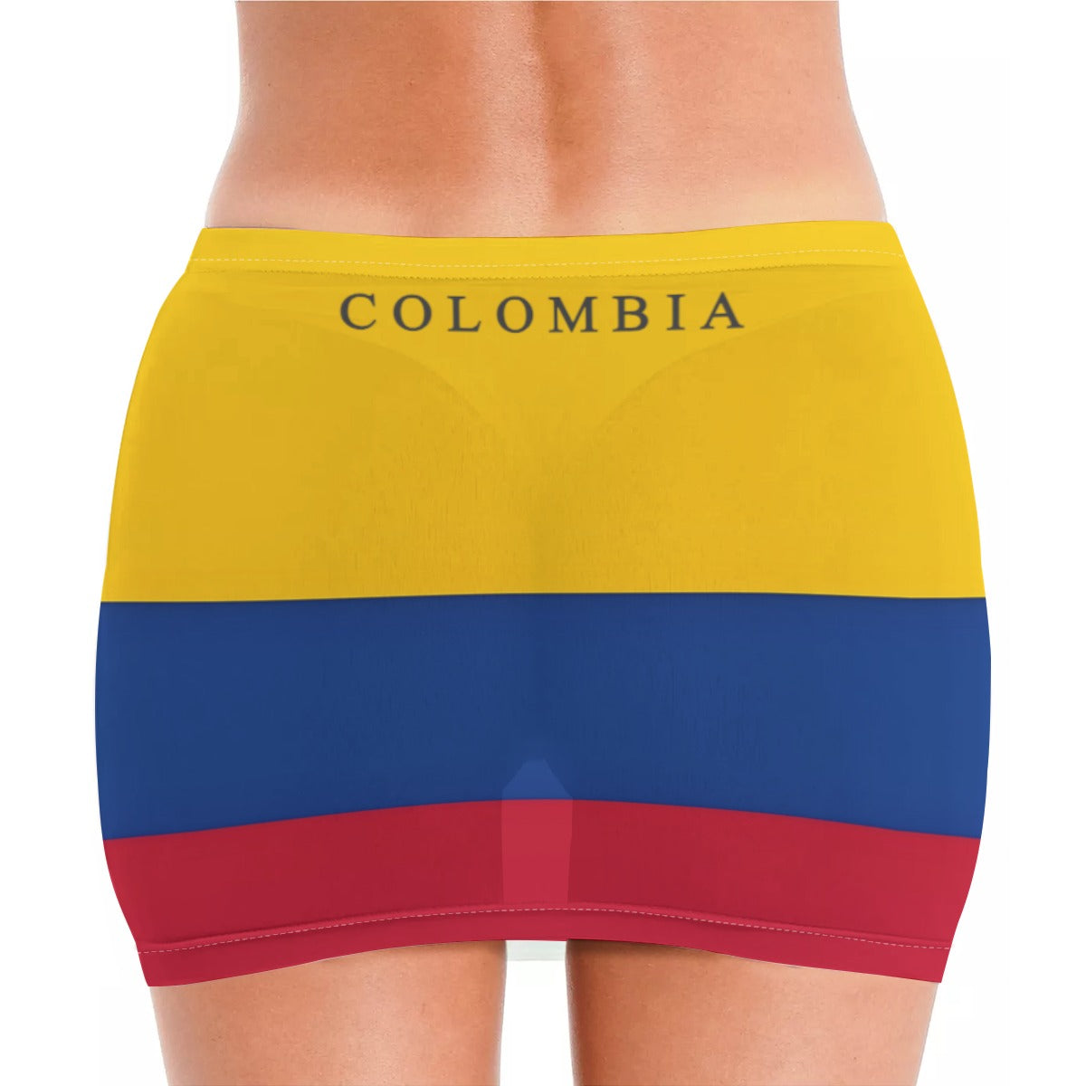 Colombia Flag Inspired Women’s See Through Sheer Mesh Bodycon Skirt
