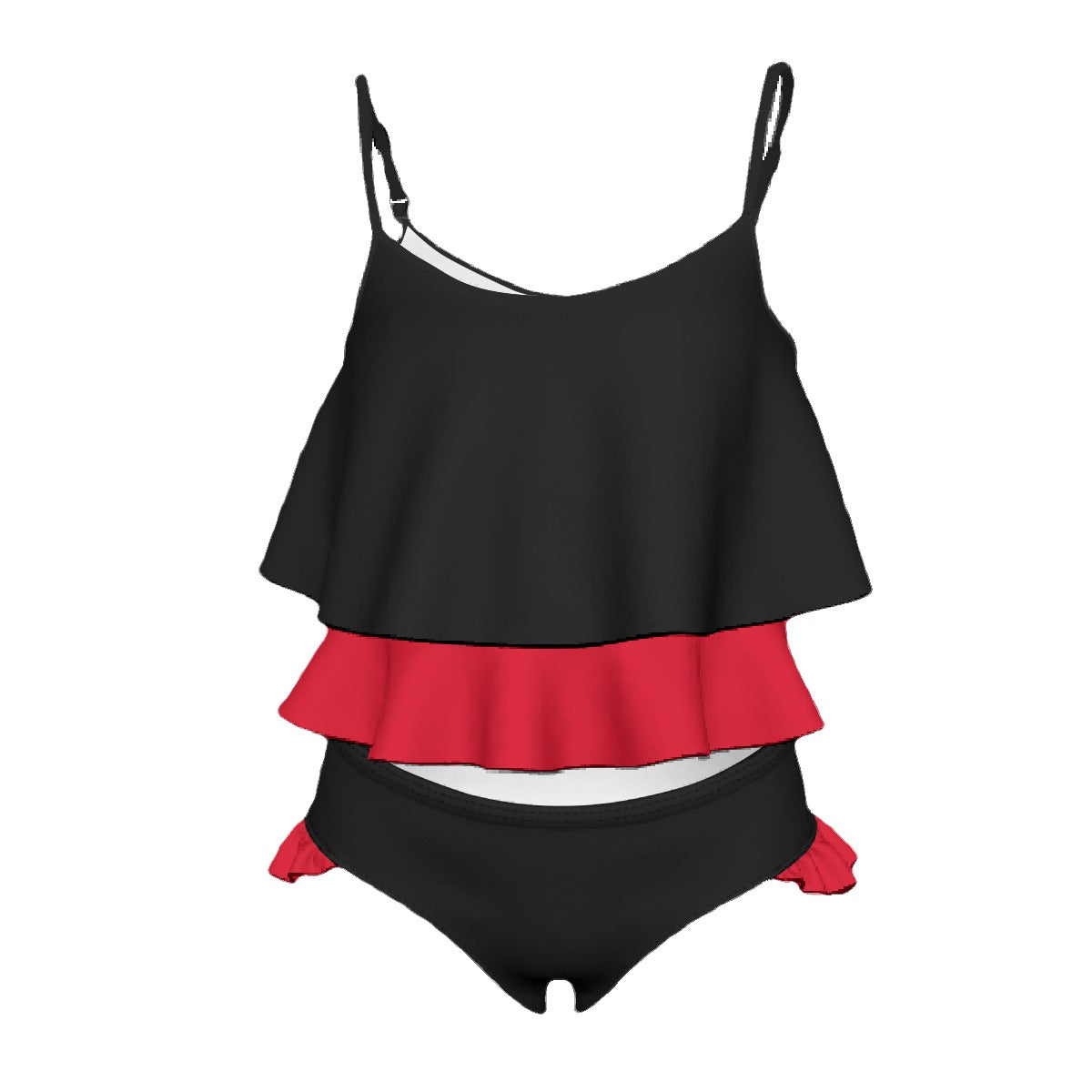 Thin Red Line Flag Inspired Girl's Swimsuit