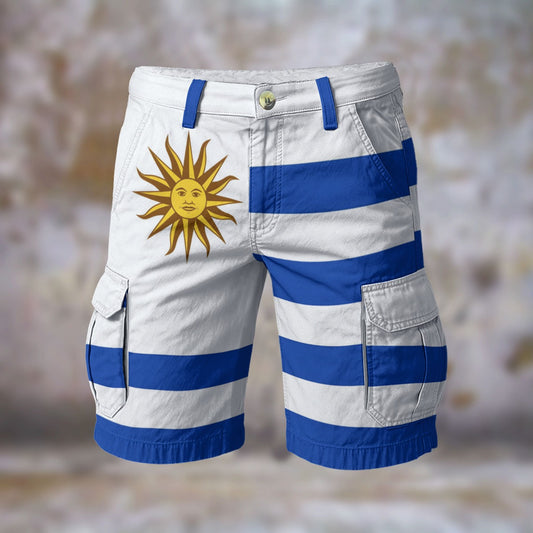Uruguay Flag Inspired Men’s Cargo Shorts