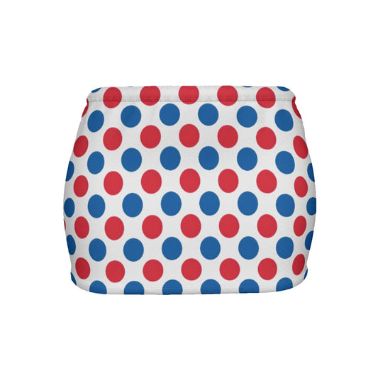 USA/American Flag Inspired Polka Dot Pattern Women’s Slinky Micro Mini Skirt