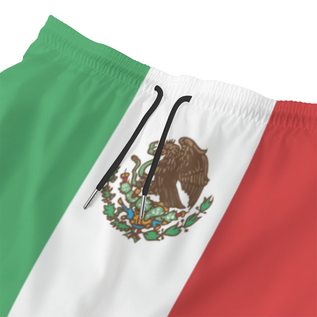 Green, white, red shorts with Mexican emblem, Luv My Flag.