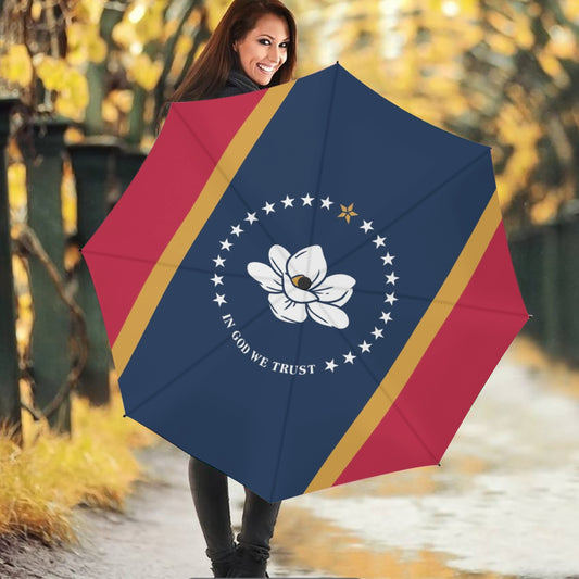 Mississippi State Flag Auto Open & Close Travel Umbrella