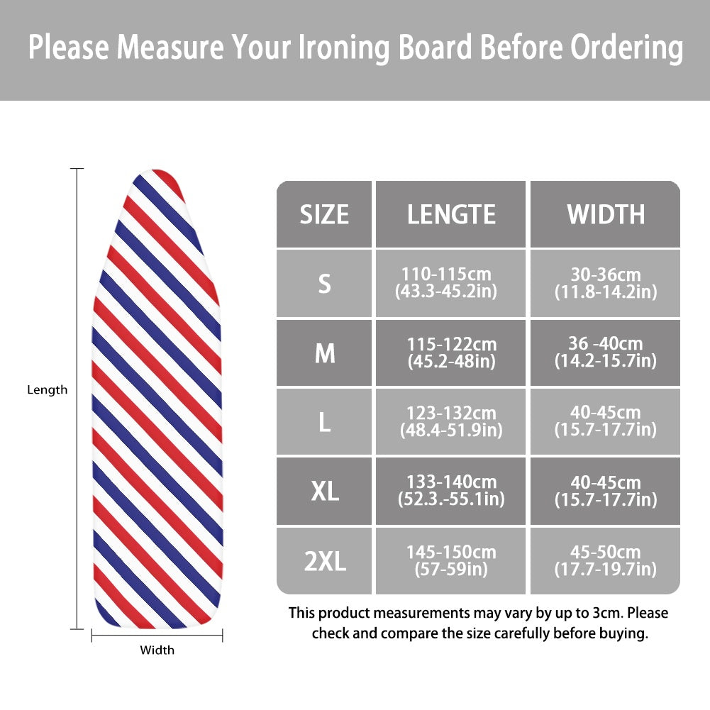 American Flag Colors, Red White Blue Stripes Ironing Board Cover