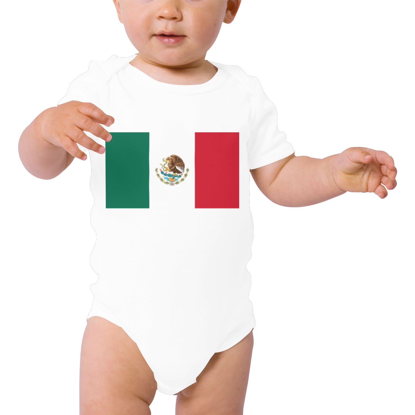 Mexico Flag Inspired Baby Short Sleeve Unisex Bodysuits | Ships from USA