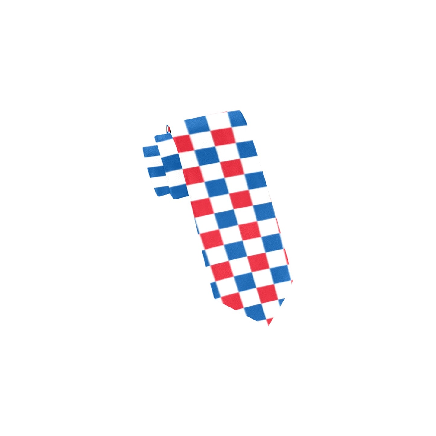USA/American Flag Inspired Checkered Pattern Classic Necktie (Two Sides)