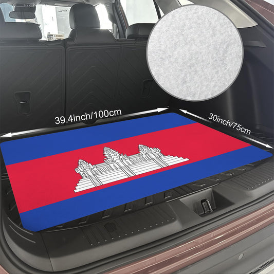 Cambodia Flag Inspired Car Trunk Mat 100 × 75 cm / 39.4 × 30 in Printed in the USA