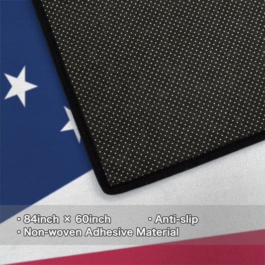 Ohio Flag Inspired 84x60 Inch Area Rug with Black Binding (Made in the USA)