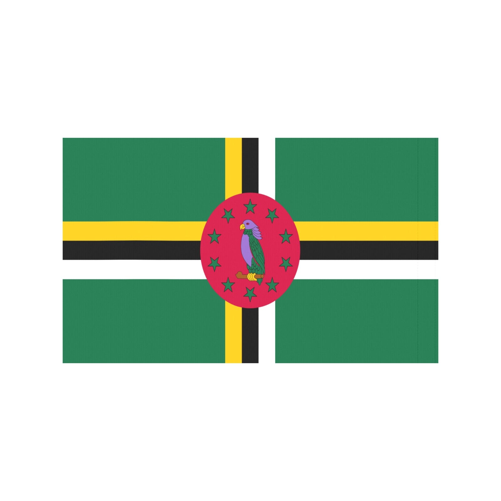 Dominica flag by Luv My Flag, featuring vibrant parrot.